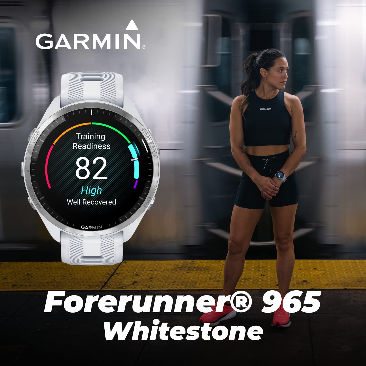 Garmin Forerunner 965 Premium GPS Running and Triathlon 47 mm Smartwatch with AMOLED Touchscreen Display, Carbon Gray DLC Titanium Bezel and Yellow Silicone Band + Black Earbuds Bundle