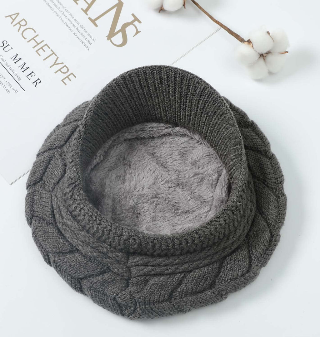 Women Winter Warm Knit Hat Wool Snow Ski Caps with Visor