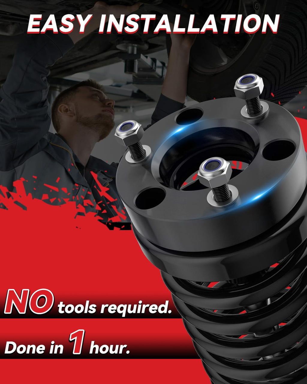 PROEZE 1.5" Front Leveling Lift Kits for 2004-2024 F150 2003-2018 Expedition 2005-2008 Mark LT, 1.5'' Forged Front Strut Spacers Lift Kits