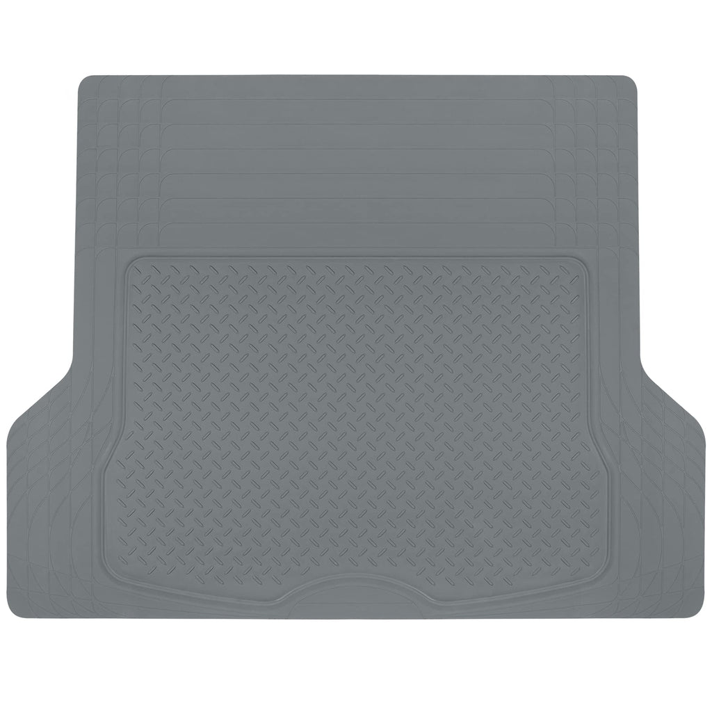 Motor Trend FlexTough™ Heavy Duty Rubber Black Car Floor Mats All Weather & Jumbo SUV Cargo Liner Full Set - Universal Trim to Fit Automotive Floor Mats & Trunk Mats for Cars Interior Accessories