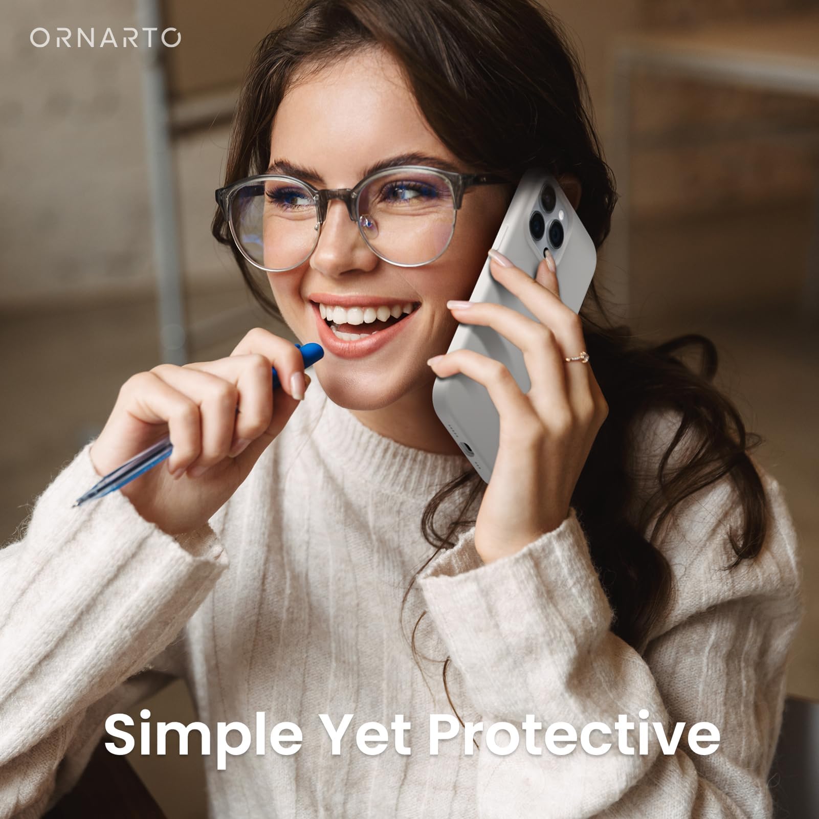 ORNARTO Compatible with iPhone 14 Pro Case 6.1, Slim Liquid Silicone 3 Layers Full Covered Soft Gel Rubber Phone Case Protective Cover with Microfiber Lining 6.1 inch-Baby Blue