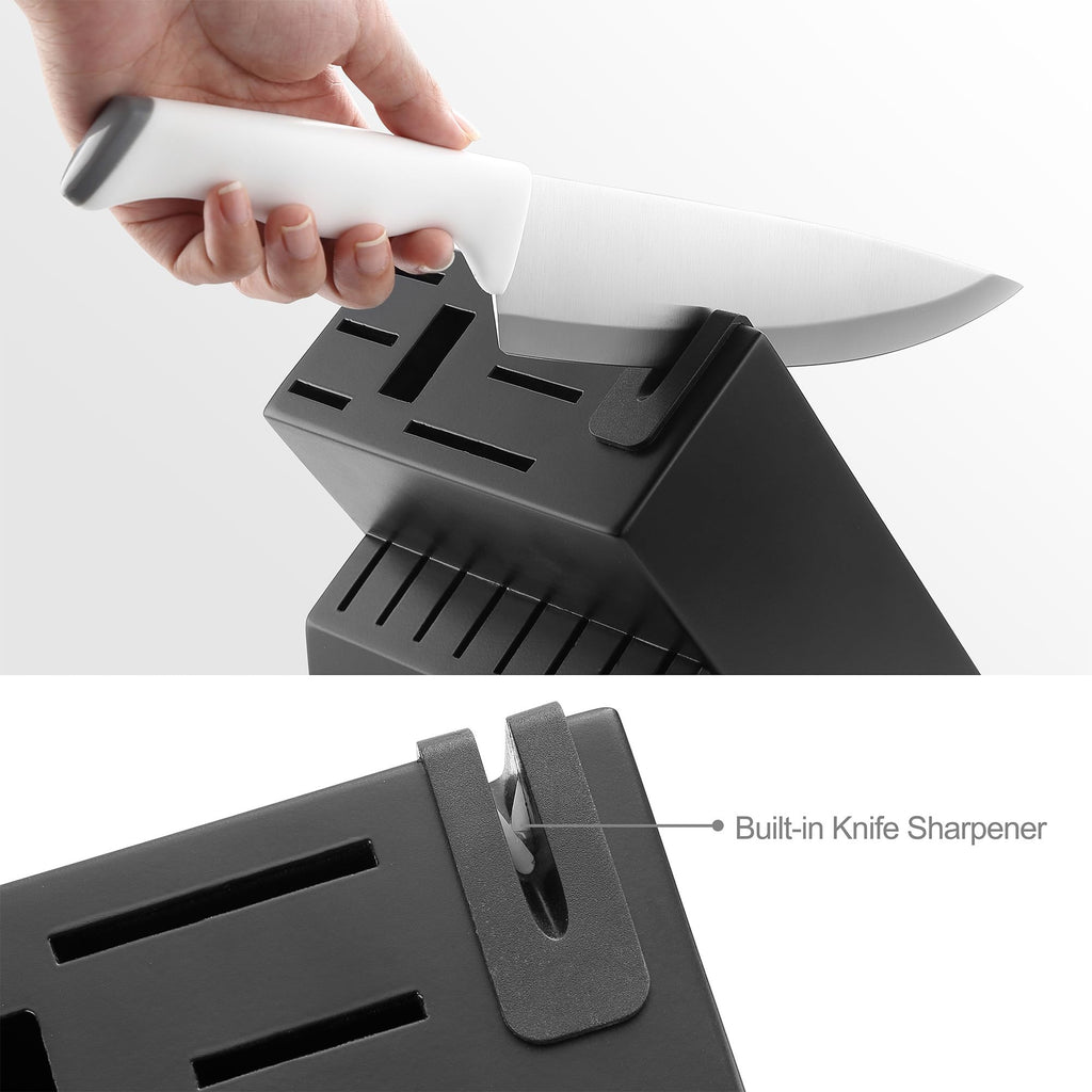 McCook® Knife Sets,German Stainless Steel Kitchen Knife Block Set with Built-in Sharpener, 20-Piece Razor-Sharp Kitchen Knives, Forged Triple Rivet,Full Tang,Ergonomic Handle,Elegant Box for Gift