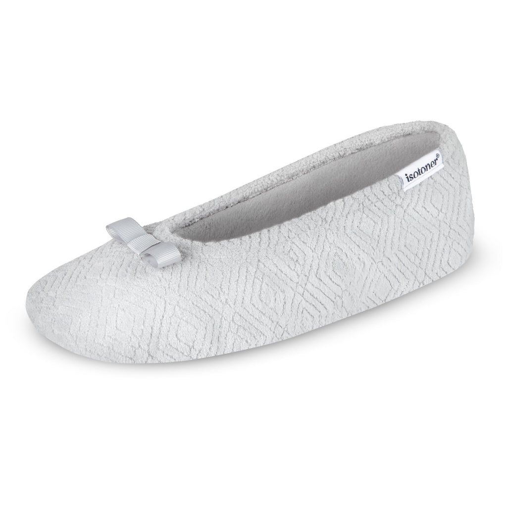 isotoner Women's Diamond Microterry Ballerina Slippers