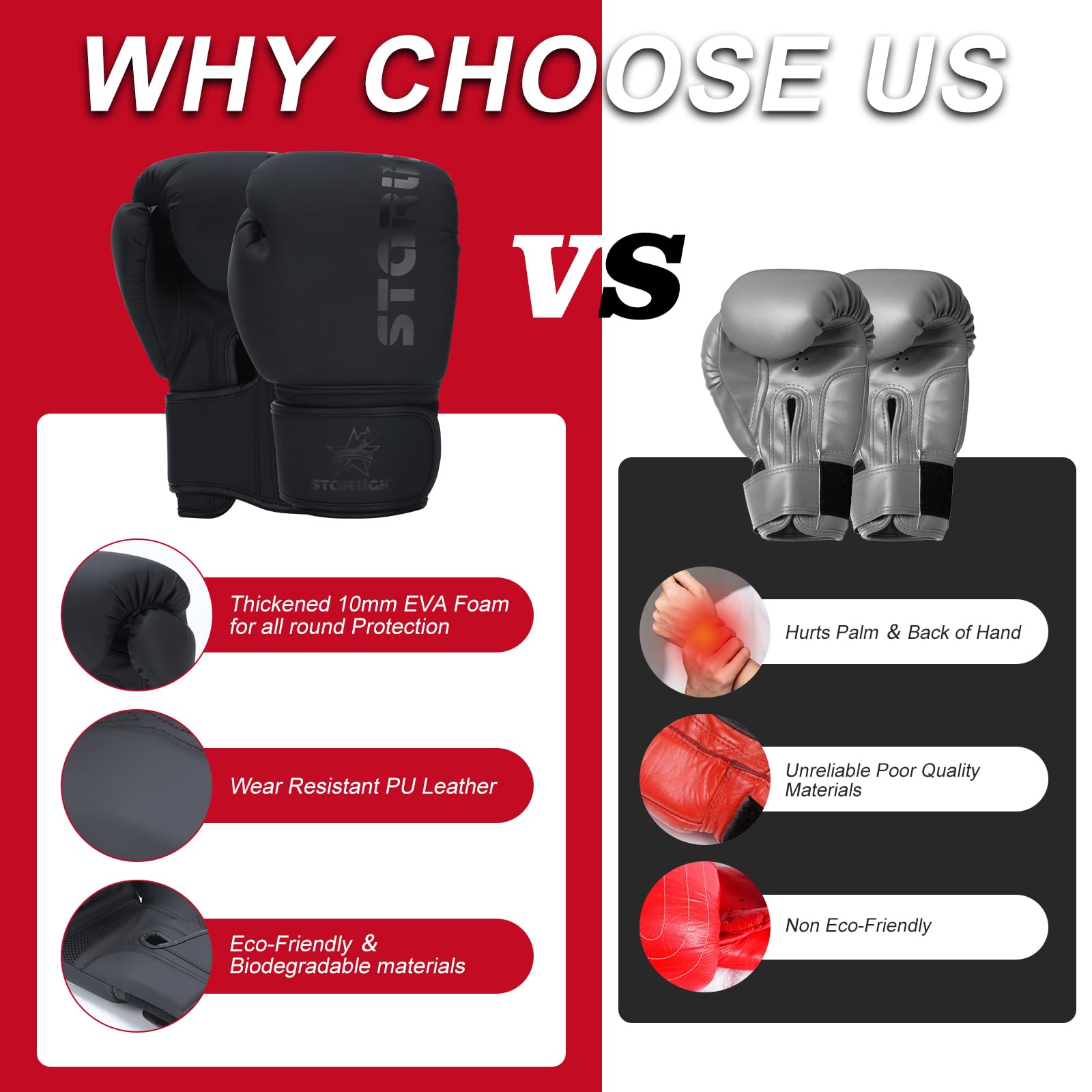 Boxing Gloves for Men Women, Sparring Training Punching MMA Kickboxing Boxing Gloves, Heavy Bag Workout Gloves for Boxing, Kickboxing, Muay Thai, MMA
