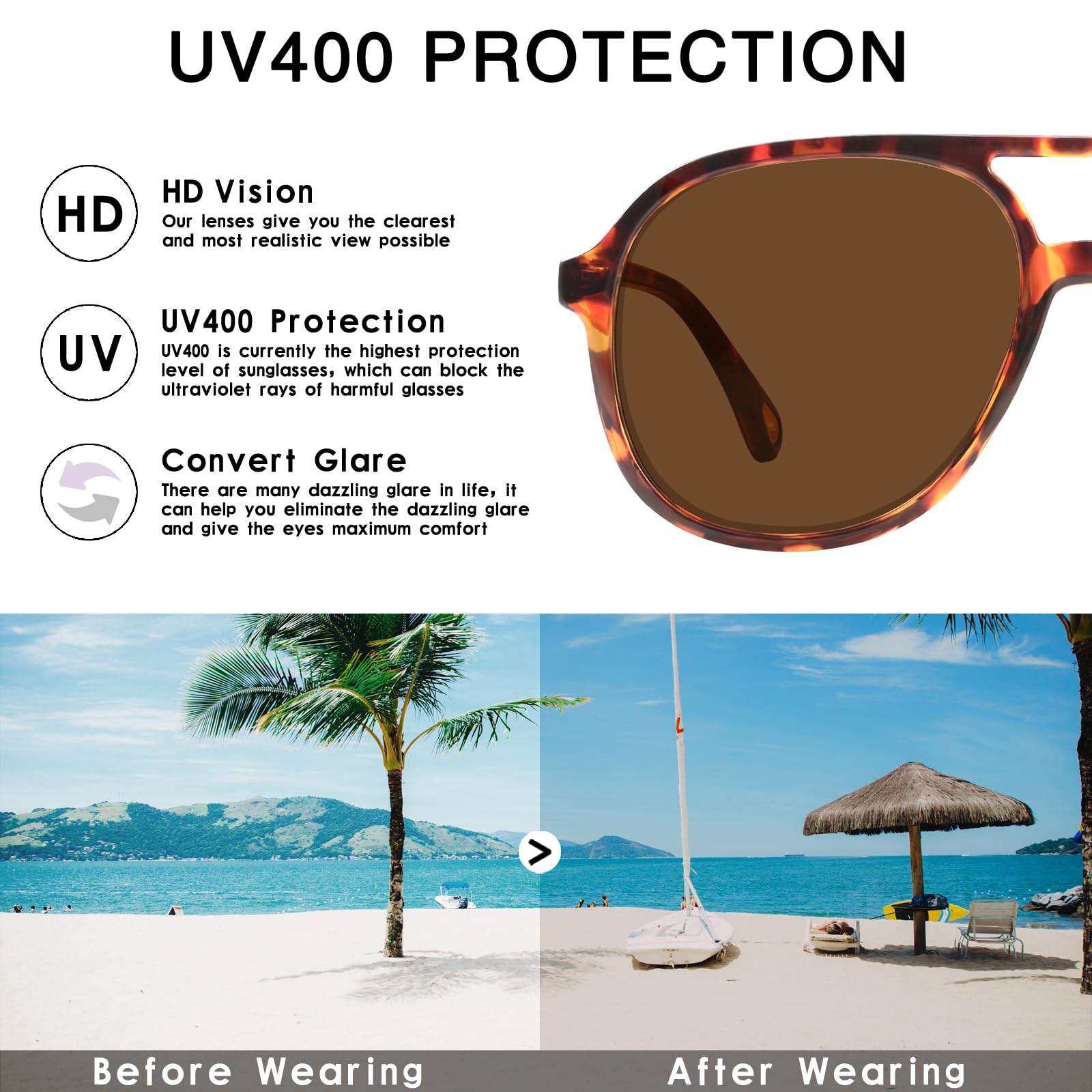 YDAOWKN Retro Square Aviator Sunglasses for Womens Mens Vintage 70s Double Bridge Sun Glasses