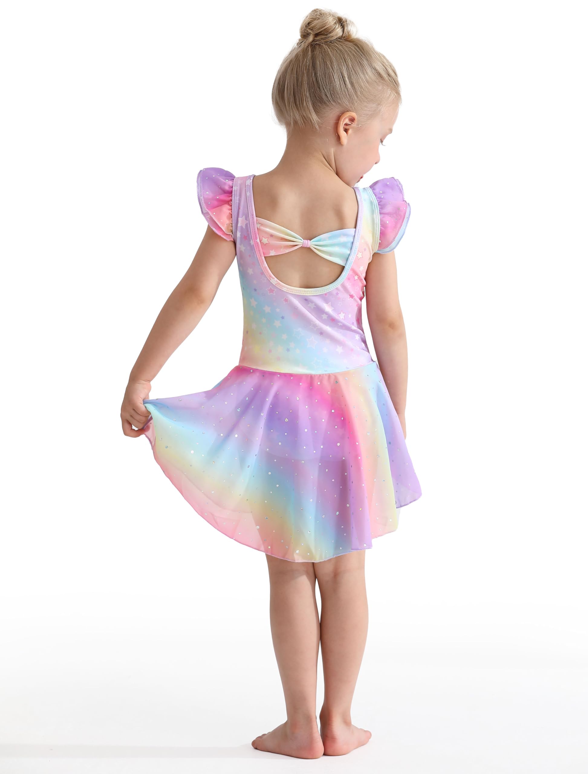 Mecceos Ballet Leotards for Girls Toddler Dance Leotards Short/Long Sleeve Skirt Ballerina Outfits