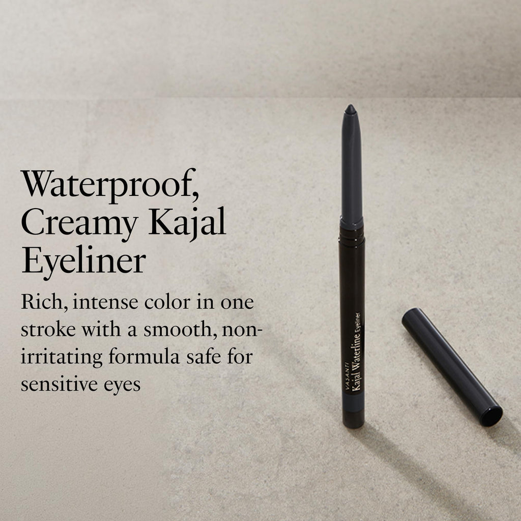 VASANTI Kajal Waterline Eyeliner (Hazel Brown) | Long-Lasting, Blendable Waterline Eye Liner | Smudge-Proof and Water-Resistant Eyeliner Pencil for Sensitive Eyes | Ophthalmologist Approved & Tested