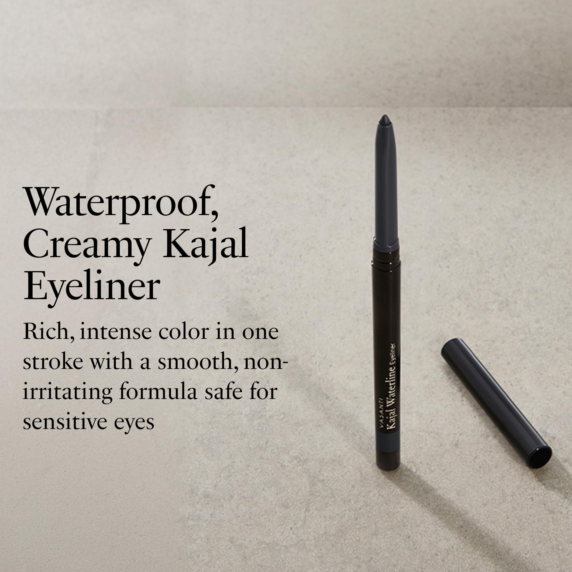 VASANTI Kajal Waterline Eyeliner (Hazel Brown) | Long-Lasting, Blendable Waterline Eye Liner | Smudge-Proof and Water-Resistant Eyeliner Pencil for Sensitive Eyes | Ophthalmologist Approved & Tested