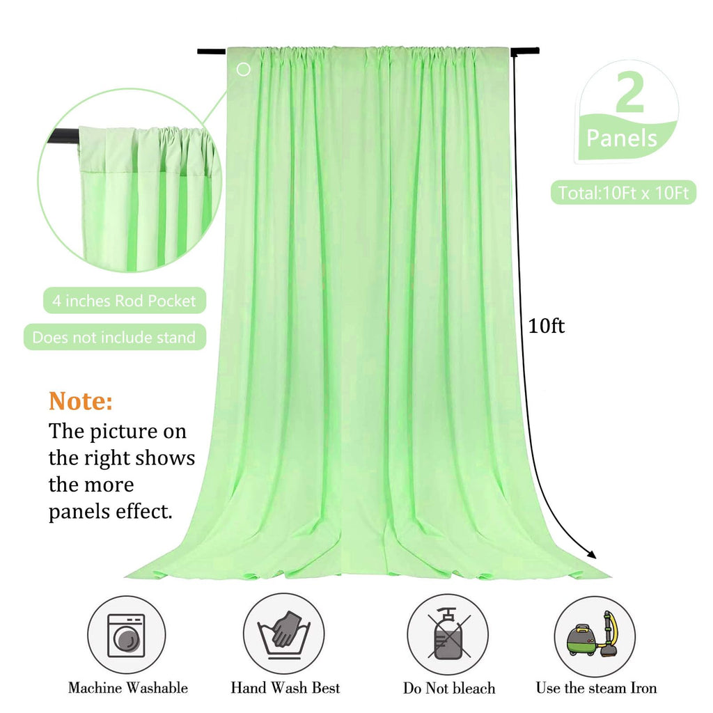 10 x 10 Feet Black A Backdrop Curtain for Partie, Background Curtains for Photoshoot, Birthday, Wedding, Halloween, Thanksgiving, Christmas, New Year Party Decorations 5Ft x 10Ft, 2 Panels