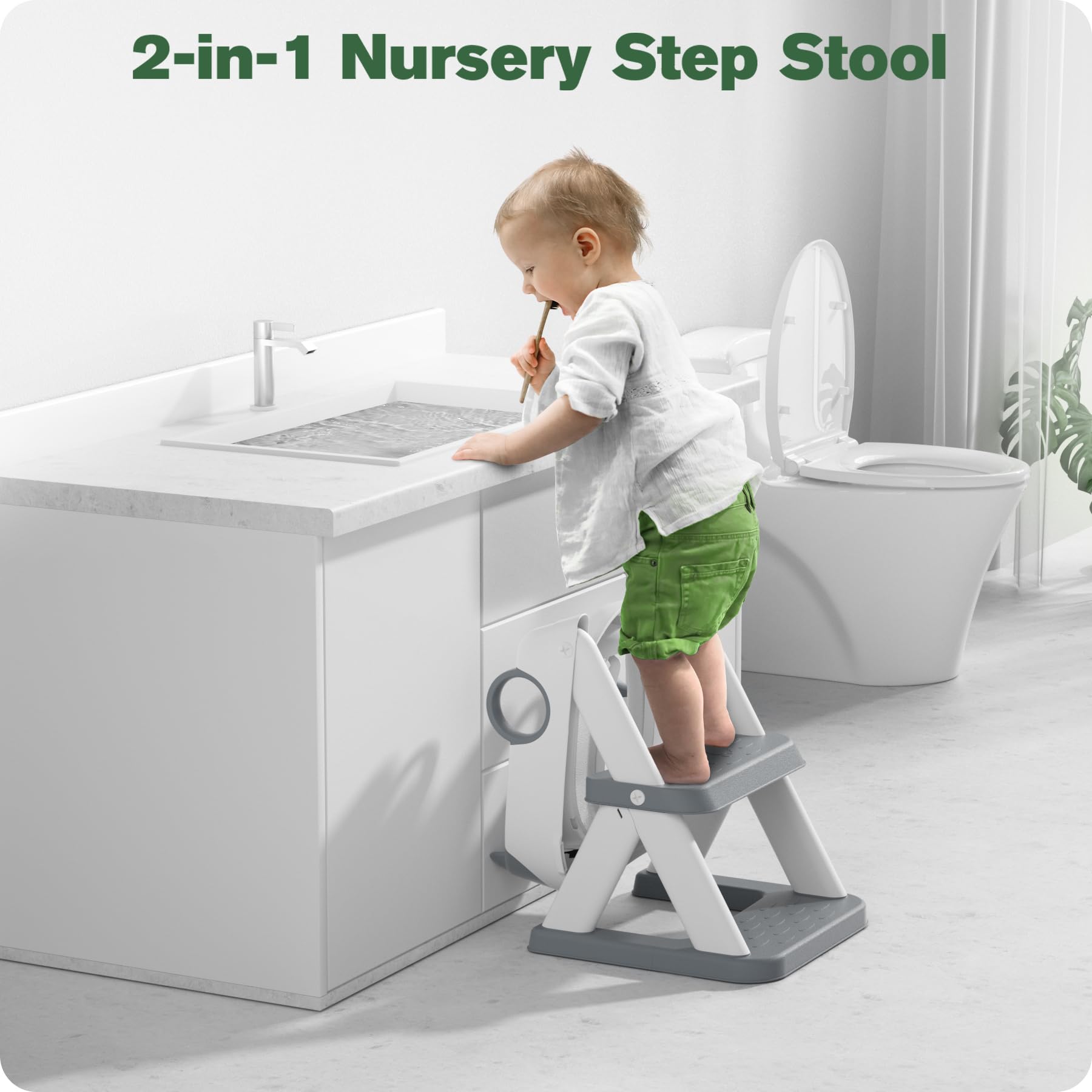 Potty Training Seat, Upgrade Toddler Toilet Seat for Kids Boys Girls, 2 in 1 Potty Training Toilet, Splash Guard Anti-Slip Pad Step Stool(Blue)