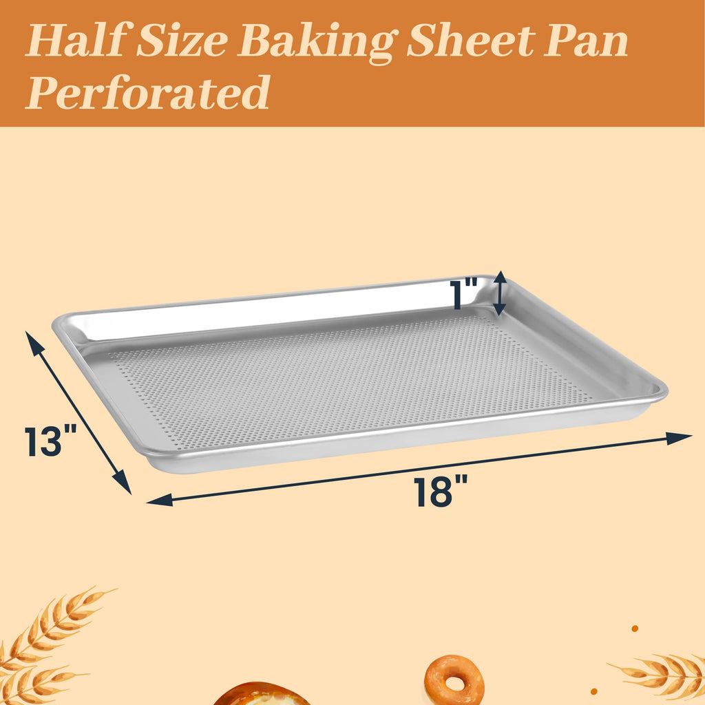 6 Pack Large Size Baking Sheet Pans, Aluminum Commercial Cookie Sheets Non-Stick, 21"x15"