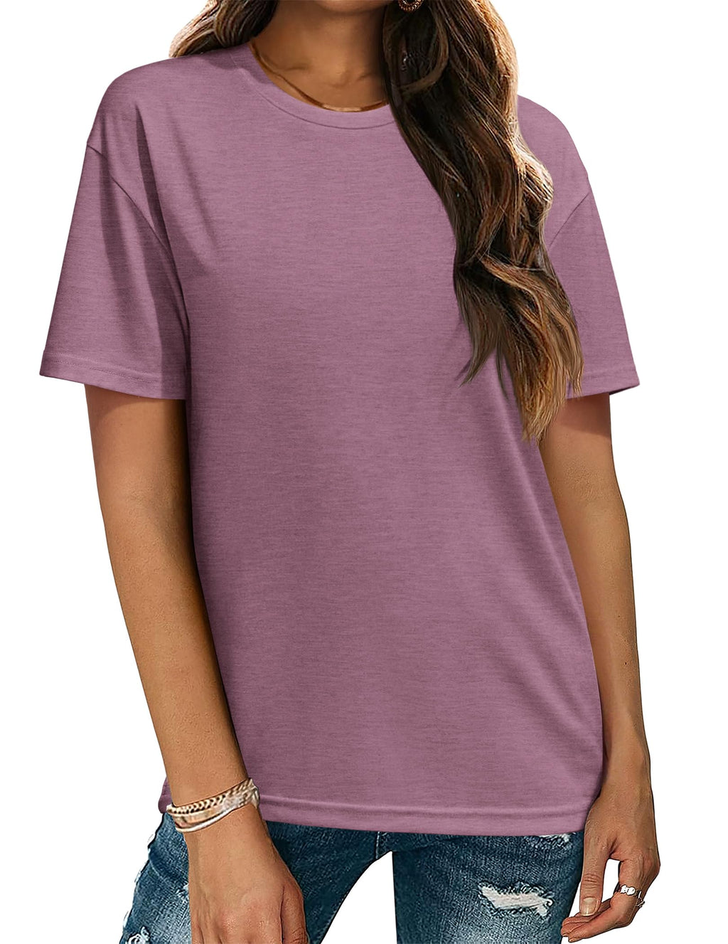 Zeagoo Women's T-Shirts Short Sleeve Tops Summer Casual Blouse Crew Neck Basic Shirt 2 Pack Loose Fit Tee