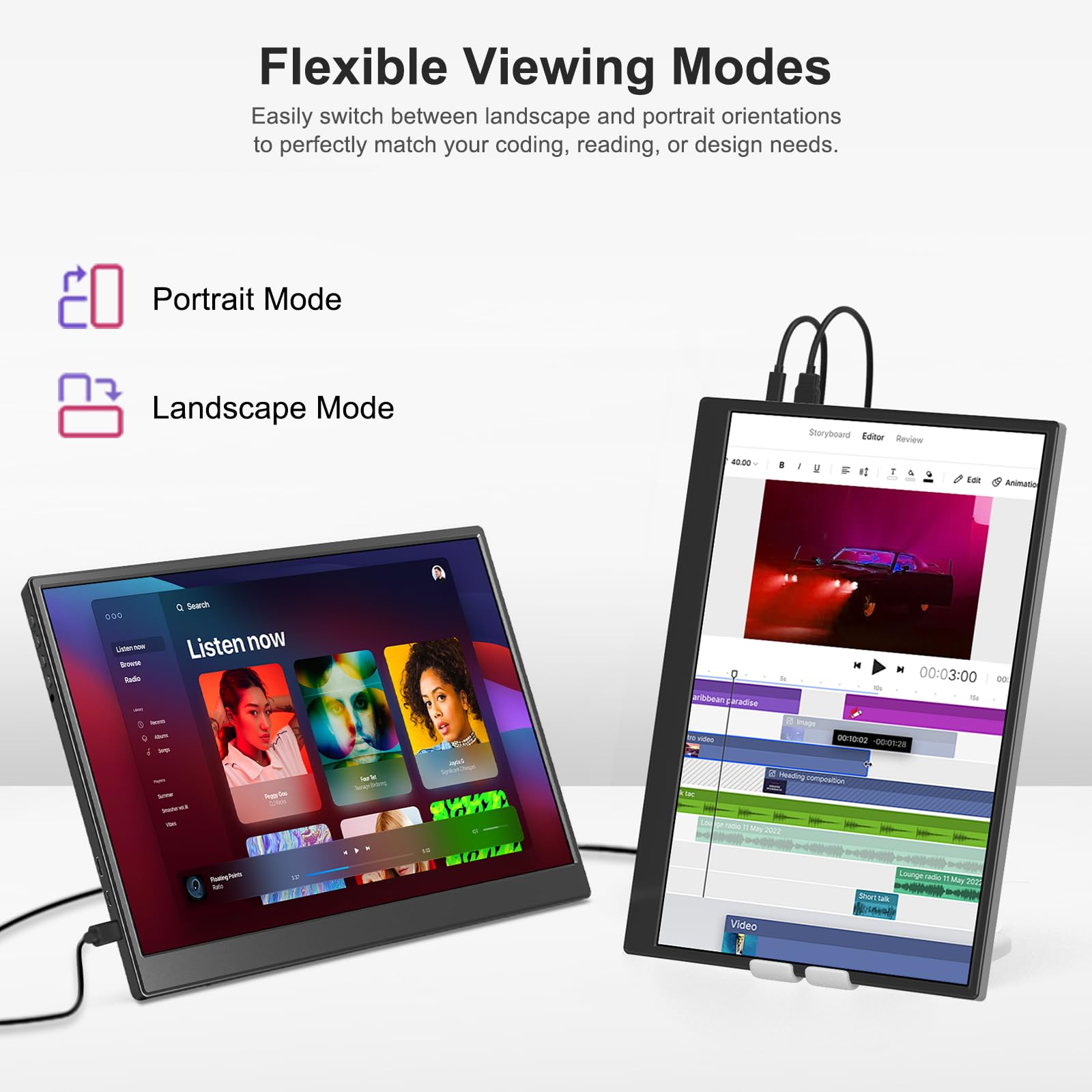 Portable Monitor 15.6 Inch 1080P USB-C HDMI Ultra-Slim Travel Monitor with Kickstand, Compatible with Xbox, Laptop, PC, Mac Phone, PS, Swich IPS Ultra-Thin Zero Frame Gaming Monitor