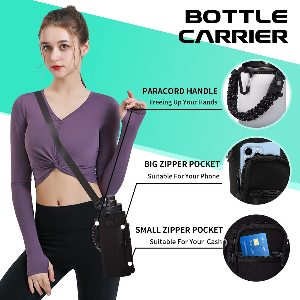 Insulated Water Bottle 32 oz - Cold-48h & Hot-24h Stainless Steel Vacuum Flask with Straw & Pop-up Chug Lid, Leak Proof 32oz Water Bottles, Wide Mouth Hydro Metal Thermal Cups for Gym Work