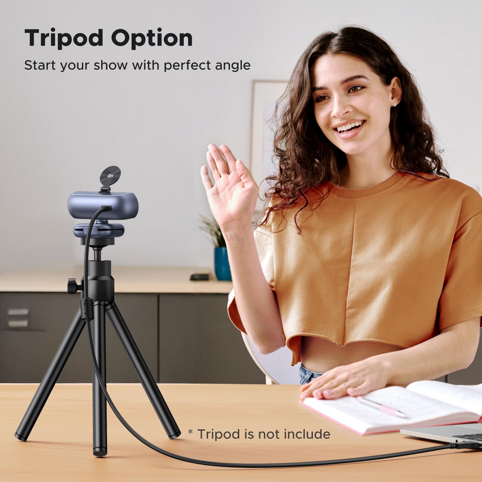 UGREEN 2K Webcam for PC Ultra HD 1080P Computer Webcam with Microphone, PC Camera with Privacy Cover, USB Web Camera for Streaming, Conference, Video Calling, Zoom, Skype, Teams, FaceTime, Grey
