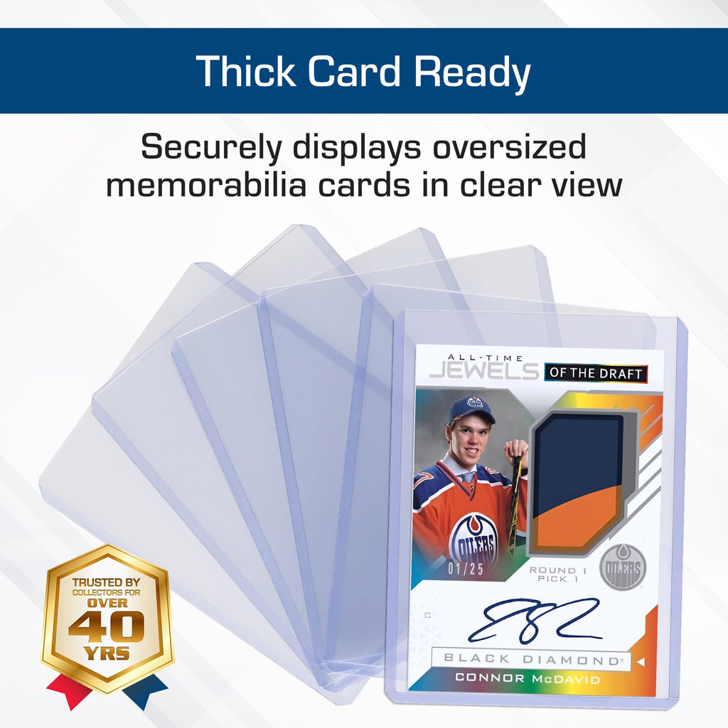 BCW 108 PT. Thick Card Topload Holder - Pack of 1 | Durable Rigid PVC Toploader | Toploaders for Memorabilia, Jersey, Patch, and Relic Cards