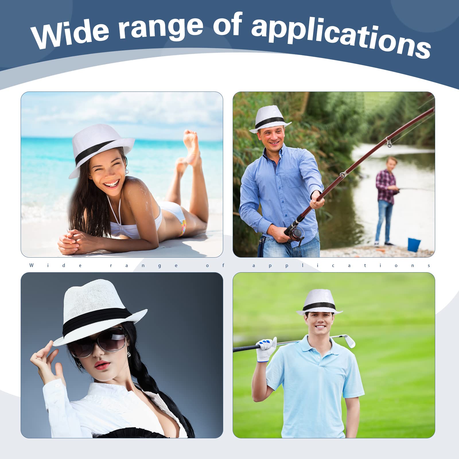 Haysandy 10 Pack 1920s Fedora Hats for Men Short Brim Sun Panama Hats for Men Women Party Costume