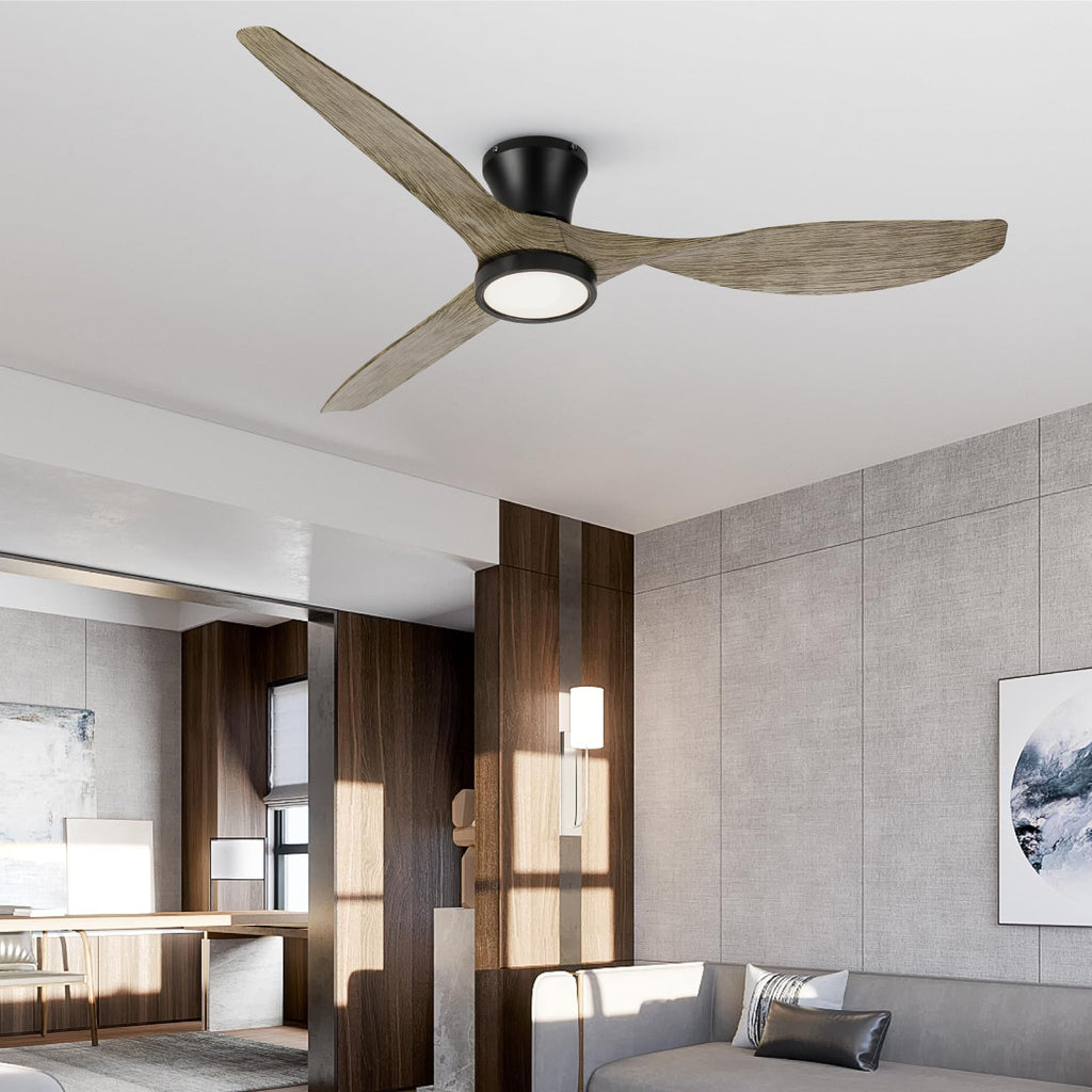 TALOYA Ceiling Fans with Lights,42 inch Modern Low Profile Ceiling Fan with Light and Remote Control, Flush Mount, 3CCT, White Ceiling Fan for Bedroom Living Room and Patio