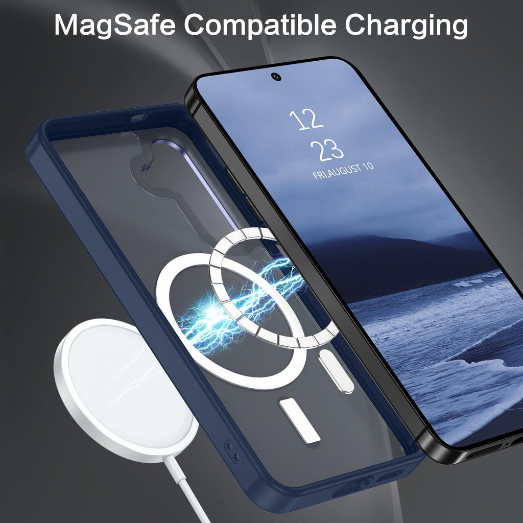 BENTOBEN Magnetic for Samsung Galaxy S24 Plus Case [Compatible with Magsafe] Translucent Matte Slim Thin Shockproof Anti-Yellow Women Men Protective Phone Cases Cover for Samsung S24 Plus 6.7", Black