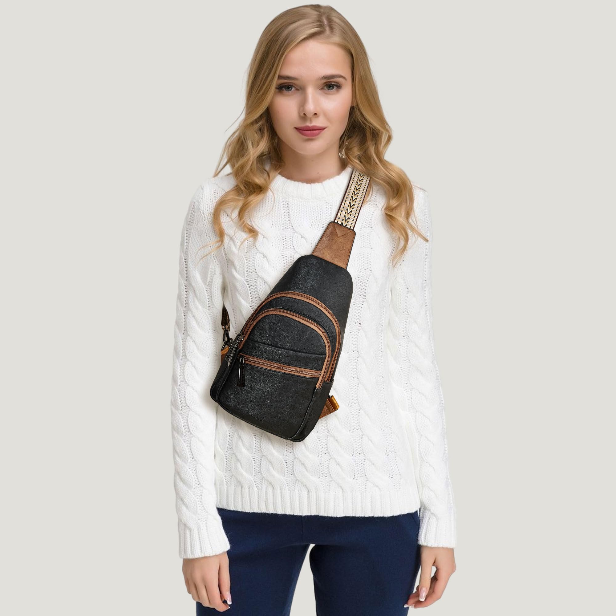 Sling Bag Crossbody Bags for Women Small Cross Body Bag Fanny Packs Chest Sling Purse for Daily Travel Leisure Sport