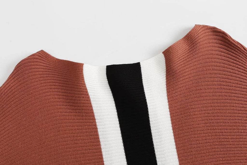 GABERLY Boat Neck Batwing Sleeves Dolman Knitted Sweaters and Pullovers Tops for Women