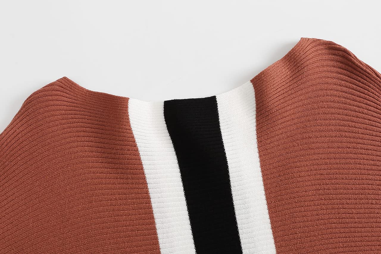 GABERLY Boat Neck Batwing Sleeves Dolman Knitted Sweaters and Pullovers Tops for Women