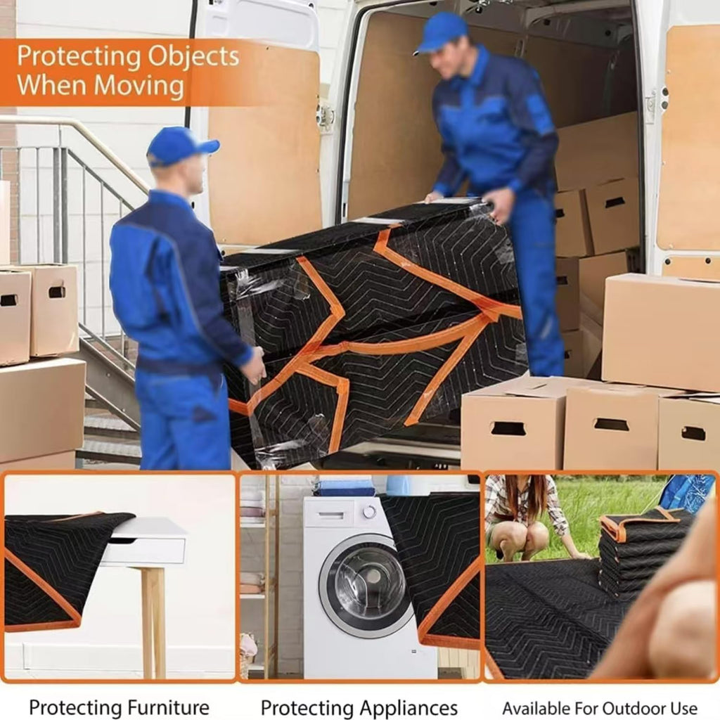 Large Moving Blankets 80 * 72in Heavy Duty Packing Blankets for Furniture Moving Shipping Wrapping Quilted Furniture Pads for Moving, Padded Mover Blankets