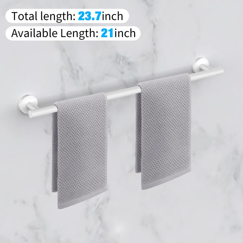 Cilee 2 Pieces Matte Black Bathroom Towel Bar, 24 Inch Double Towel Racks,Bathroom Towel Holder Towel Hanger for Bathroom Stainless Steel Wall Mount