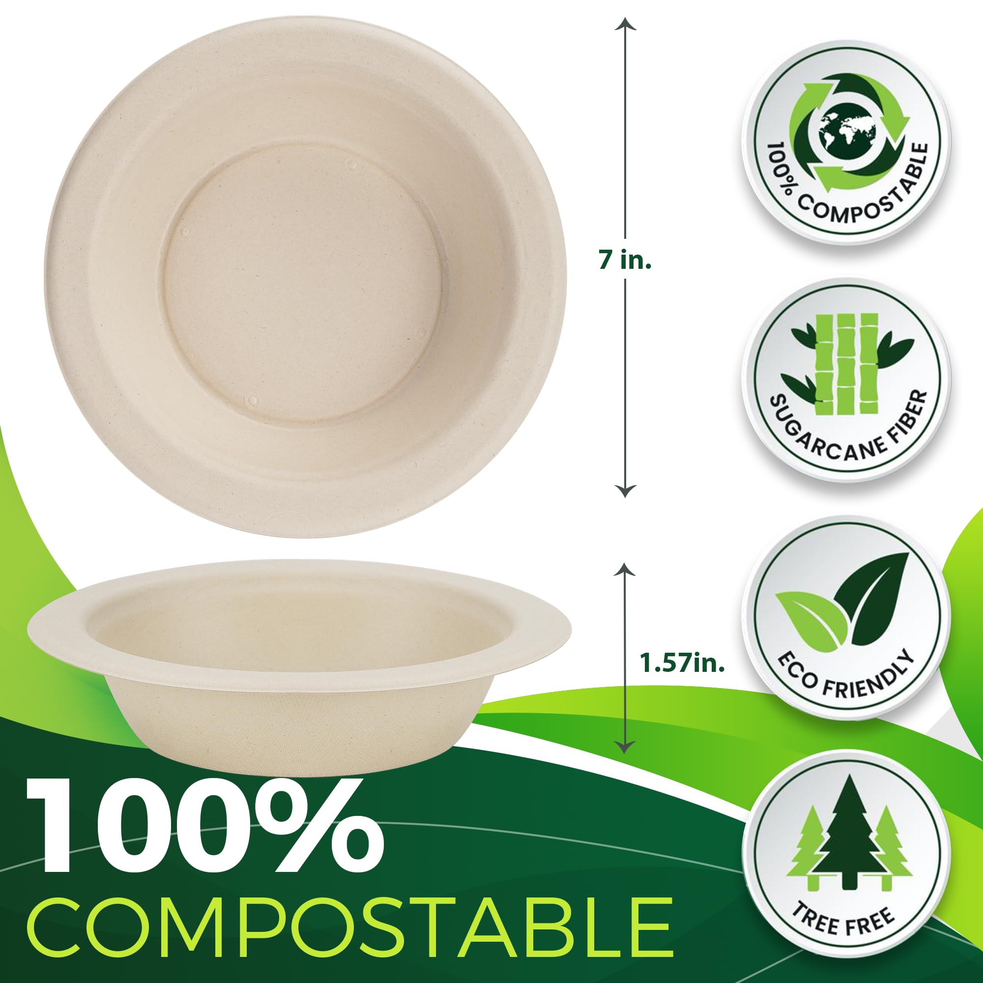 4oz Disposable Paper Cups [100-Pack], Sturdy Small/Mini Paper Cups/bowls, Perfect for Dip Sauce, Tasting and Snacks, 100% Compostable Sample Cups