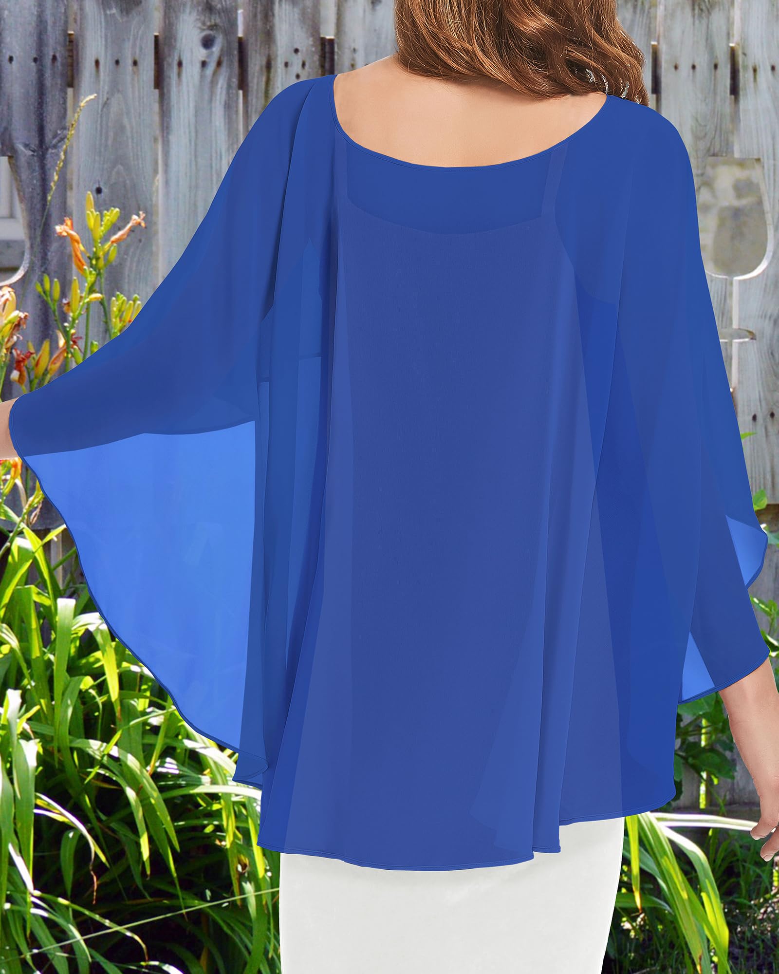 Womens Capelets Shawls and Wraps for Evening Dress Chiffon Capes Wedding Cover Up