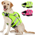 Kuoser Dog Life Jacket with Reflective Stripes, Dog Life Vest for Swimming Boating, Adjustable Pet Lifejackets with High Flotation, Doggie Swimsuit for Small Medium Large Dogs