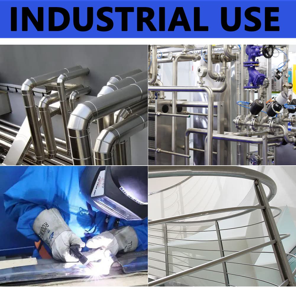 1" OD 304 Stainless Steel Tube, Thickened Pipe Wall & Weldable Tubing, Round Metal Pipe Industrial Straight Tube 10 inch Length (2 Pcs)