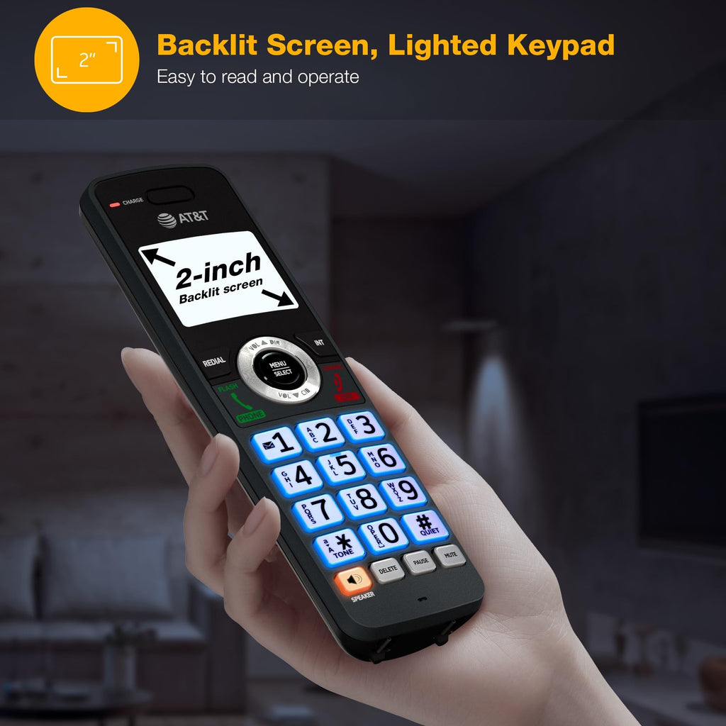 AT&T Landline Home Phone with Call Blocker, Caller ID/Call Waiting, Full-Duplex Handset Speakerphone, Backlit Keypad & Display, Rechargeable Battery, ECO Mode, DECT 6.0: GL2101-11