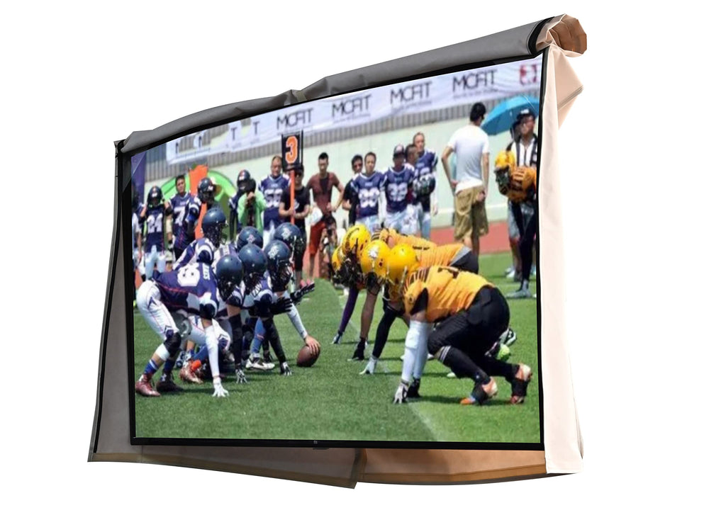 Outdoor 22”-24“-26" TV Set Cover,Scratch Resistant Liner Protect LED Screen Best-Compatible with Standard Mounts and Stands (Beige)