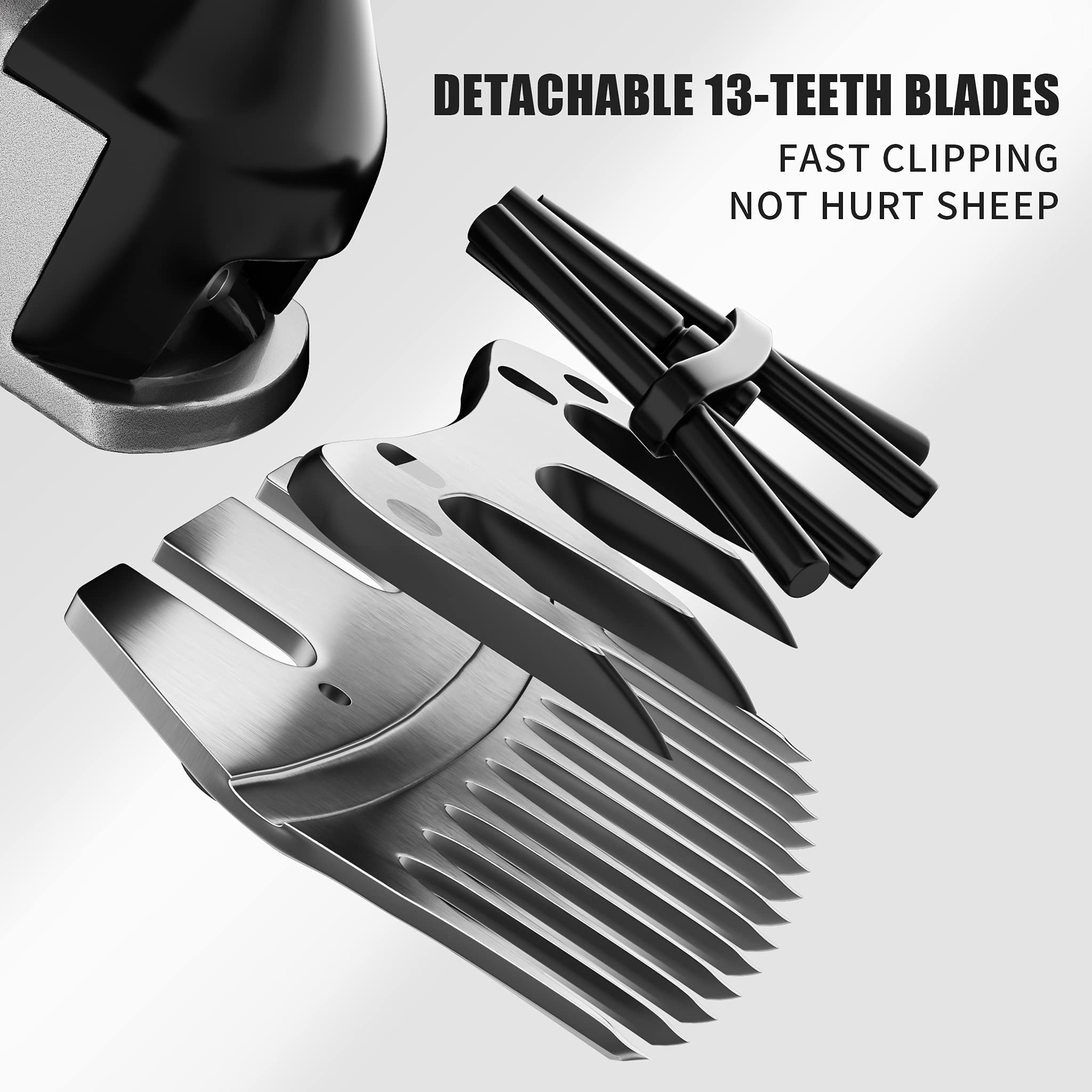 2026 Upgraded Sheep Shears 500W, Professional Electric Sheep Clippers, Farm Livestock Grooming Kit, 6 Speed Heavy Duty Electric Shears for Sheep Alpacas Goats Thick Coat Animals