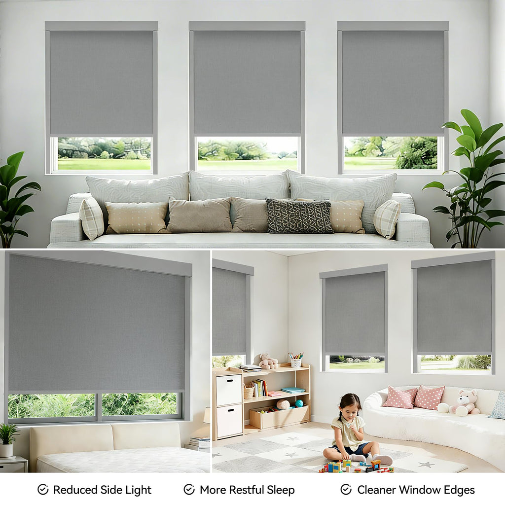 ZSTARR PVC Light Blockers Blackout Light Blockers Side Tracks for Window Shades Blinds Side Tracks for Blackout Shades Easy to Install Light Blocking Strips for Bedroom (Black, 58",2Pcs)