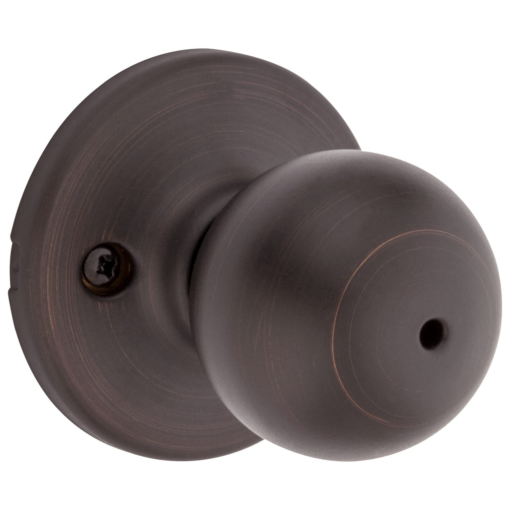 Kwikset Polo Dummy Door Knob, Single Sided Handle for Closets, French Double Doors, and Pantry, Matte Black Non-Turning Interior Push/Pull Door Knob, with Microban Protection