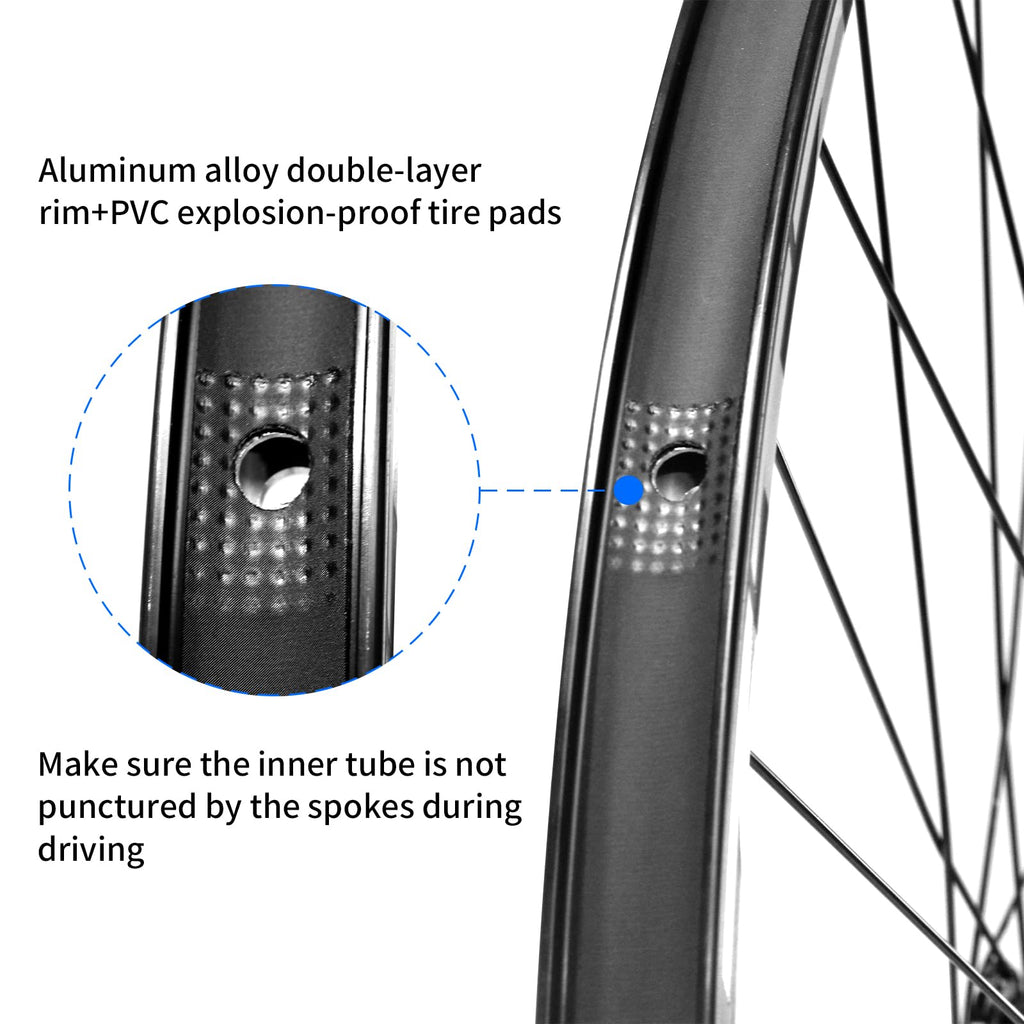 26"/27.5"/29" Mountain Bike Wheelset，Ultralight Aluminum Alloy Rim 32H High Strength Bike Wheels， Quick Release Disc Brake MTB Wheel Set， Compatible 7-12 Speed Cassette