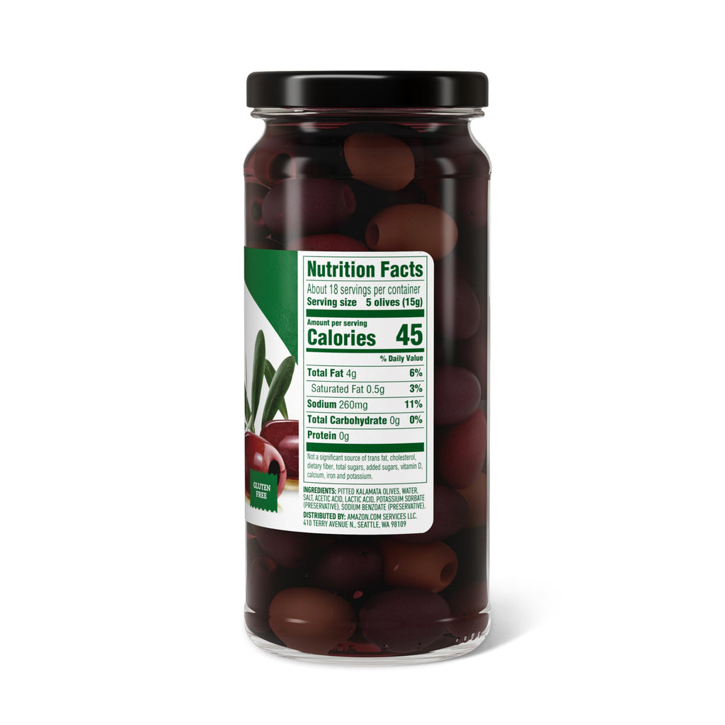 Amazon Grocery, Pitted Ripe Olives, Large, 6 Oz