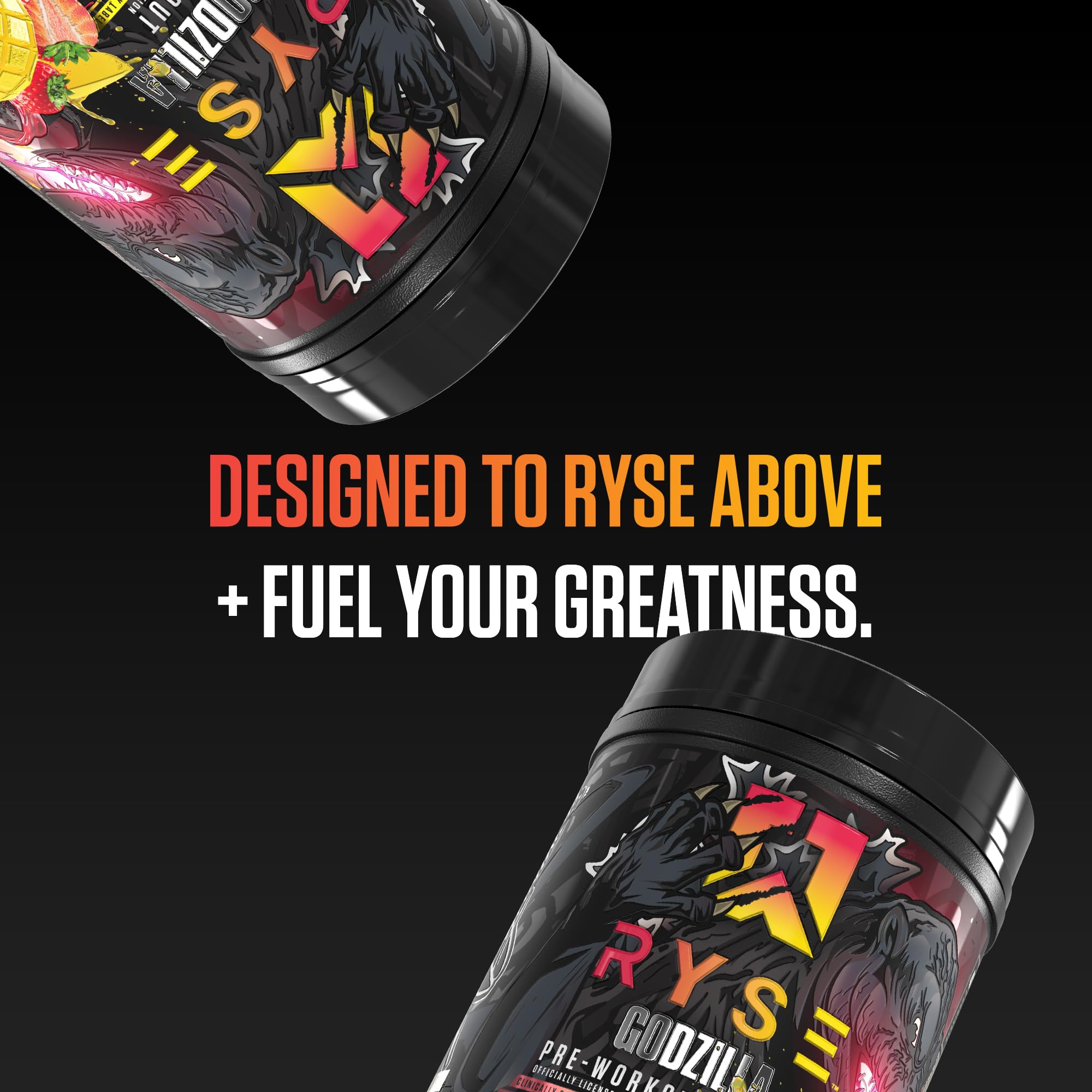 RYSE Godzilla X Noel Deyzel Pre Workout Powder - BlackBerry Lemonade - 400mg Caffeine, High Stim Pre-Workout for Men & Women with Citrulline & Beta Alanine - Energy, Pump & Focus - 20/40 Servings