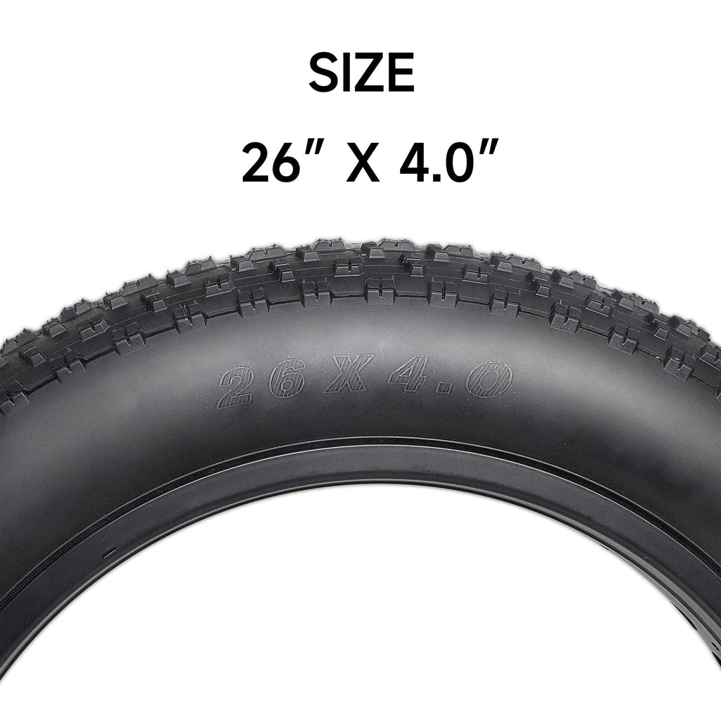 Hycline Fat Bike Replacement Tire: 20x4.0/26x4.0 Inch High-Performance Wear-Resistant Folding MTB Bicycle Tires, All-Terrain High-Density for Street or Trail Riding