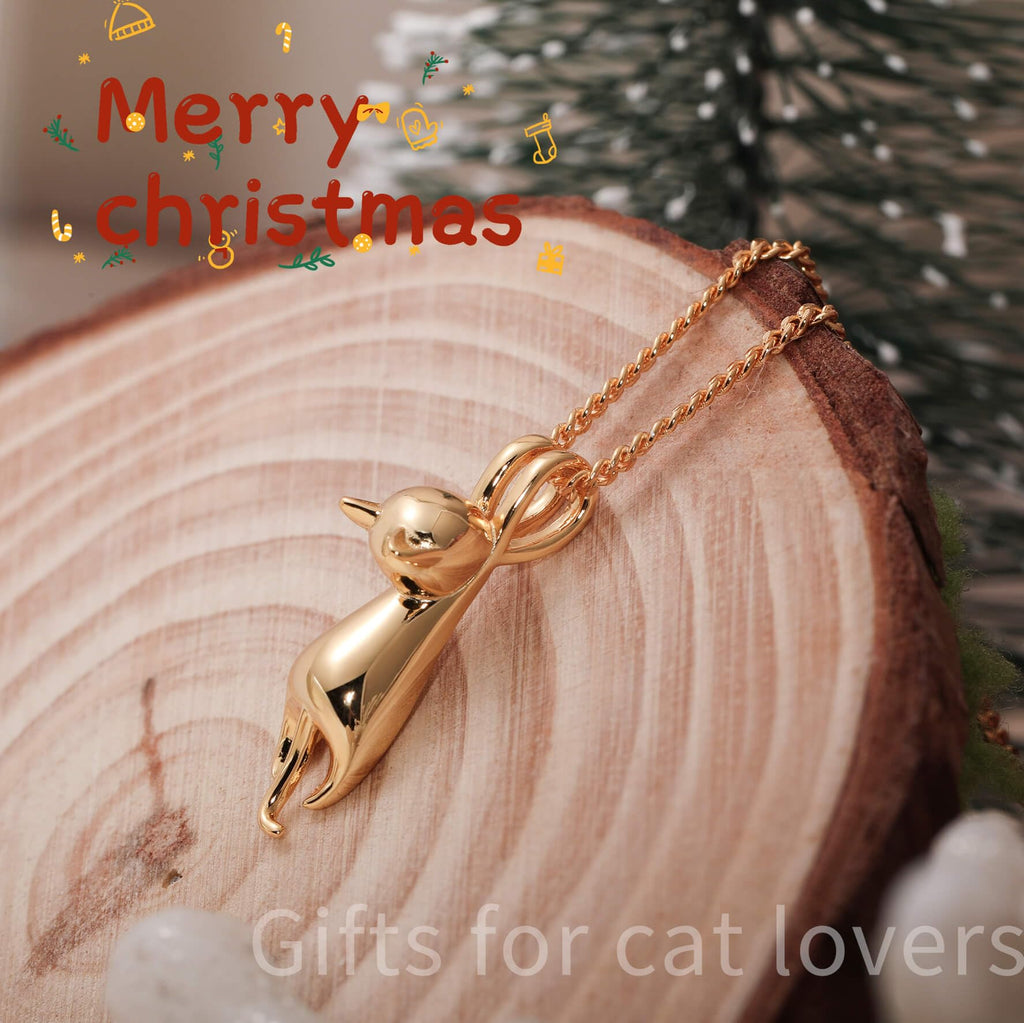 S.Leaf 925 Sterling Silver Cat Necklace Jewelry for Women Trendy Dainty Charm Pendant Necklaces Best Friend Birthday Gifts for Her Sister Mom Wife Womens
