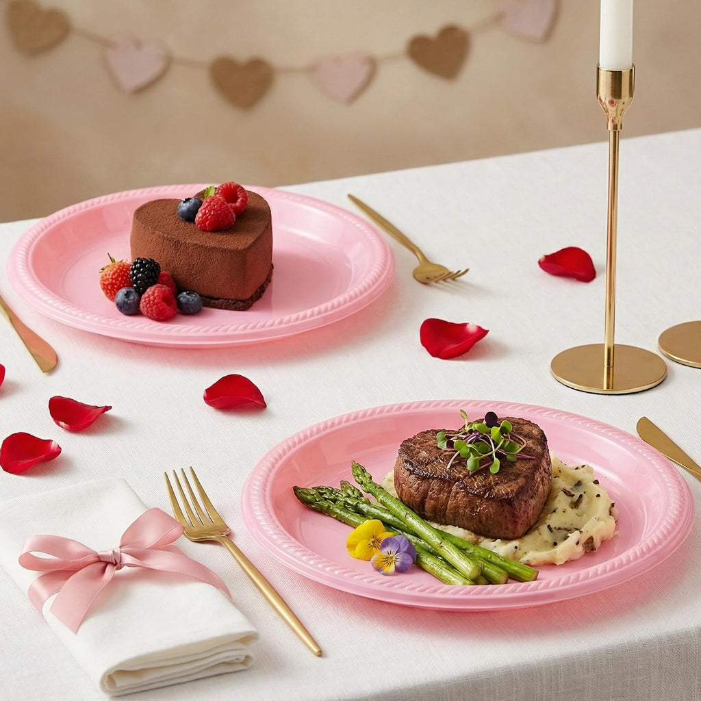 50 Pcs Black Plastic Plates, 10 Inch Black Plates, Black Party Plates Disposable for Birthday Weddings Fathers Day World Cup