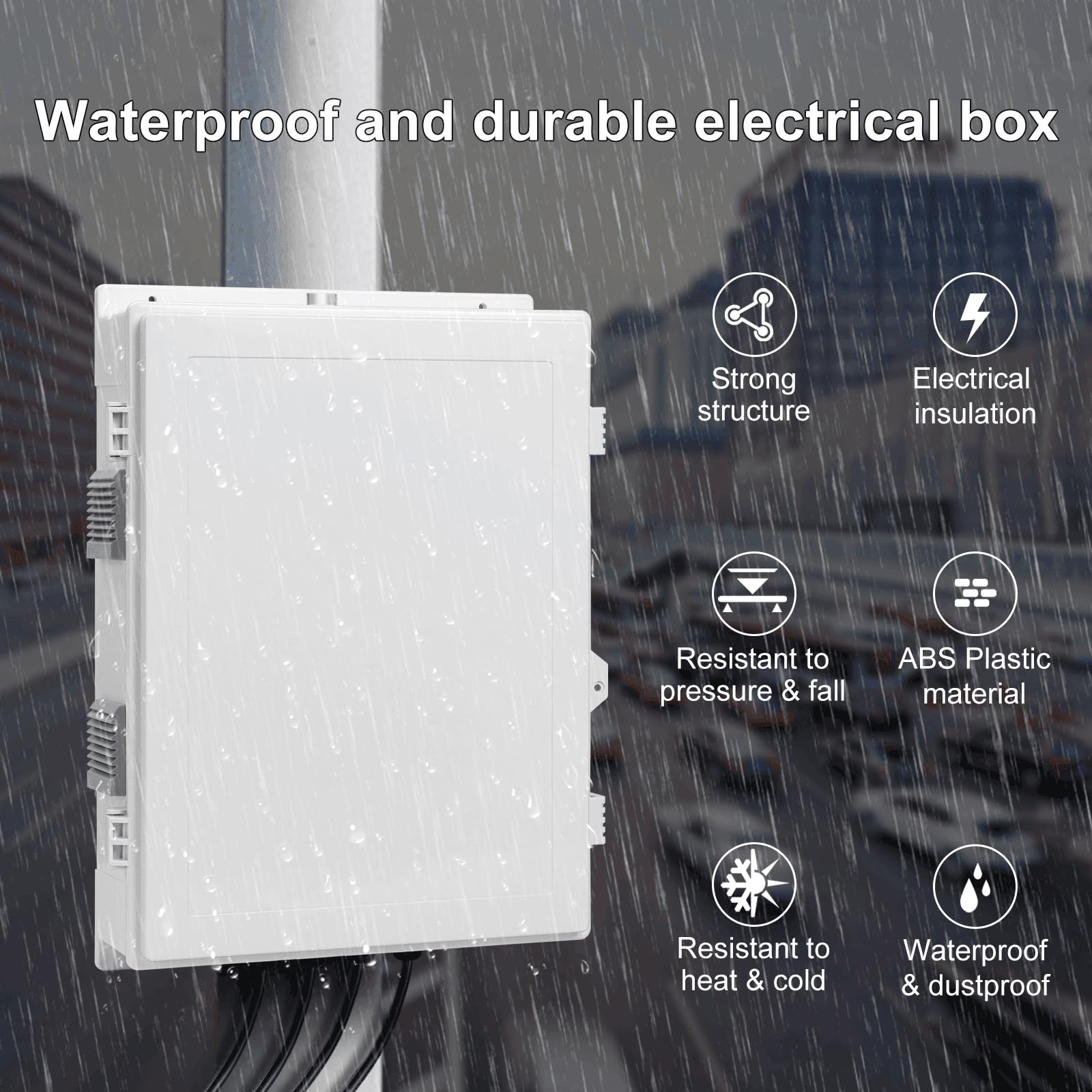 Namunanee Outdoor Electrical Junction Box, ABS Water Resistant Enclosure with Internal Mounting Panel & Hinged Cover, 9.2" H* 7" L* 4.6" W