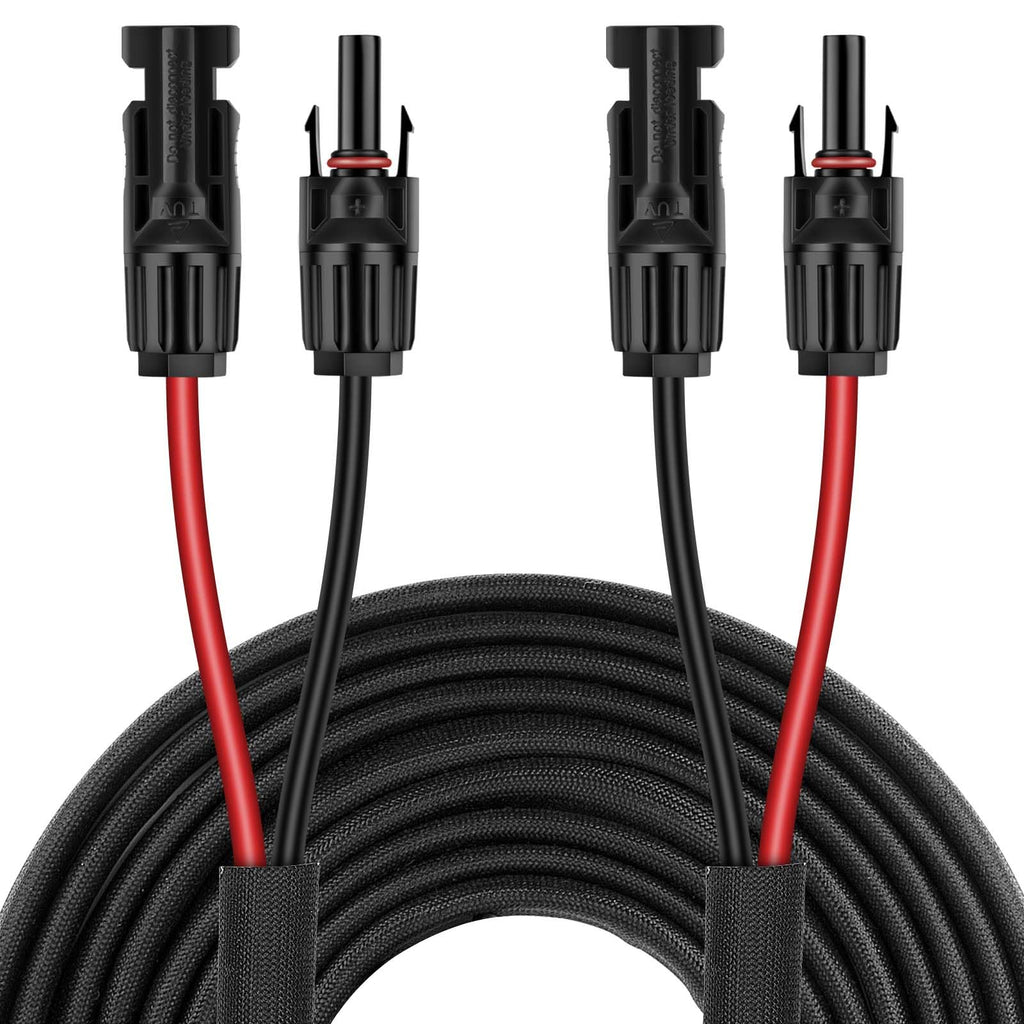 3FT 10AWG Solar Panel Extension Cable with Female and Male Connectors, Solar Cable for Solar Panels, Charge Controllers and Solar Generator (10AWG, 3FT)