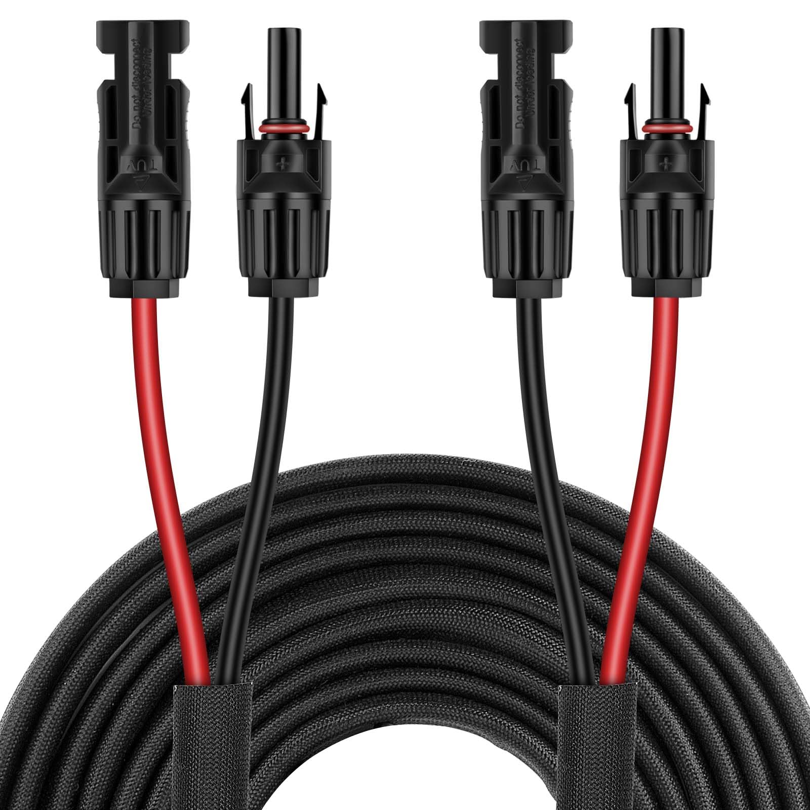 3FT 10AWG Solar Panel Extension Cable with Female and Male Connectors, Solar Cable for Solar Panels, Charge Controllers and Solar Generator (10AWG, 3FT)