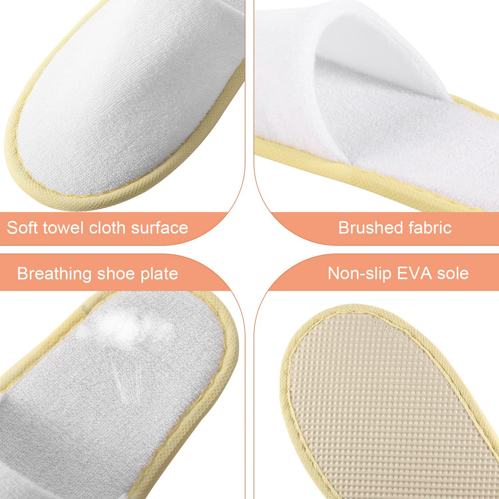 Geyoga 24 Pairs Disposable Slippers for Guests Bulk 2 Size Cotton Soft Spa Hotel House Slippers for Women Men Wedding Party Shoeless Home Indoor Travel