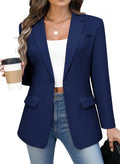 Kelyaa Women's Casual Business Blazer Notched Lapel One Button Open Front Long Sleeve Blazers Office Work Suit Jackets