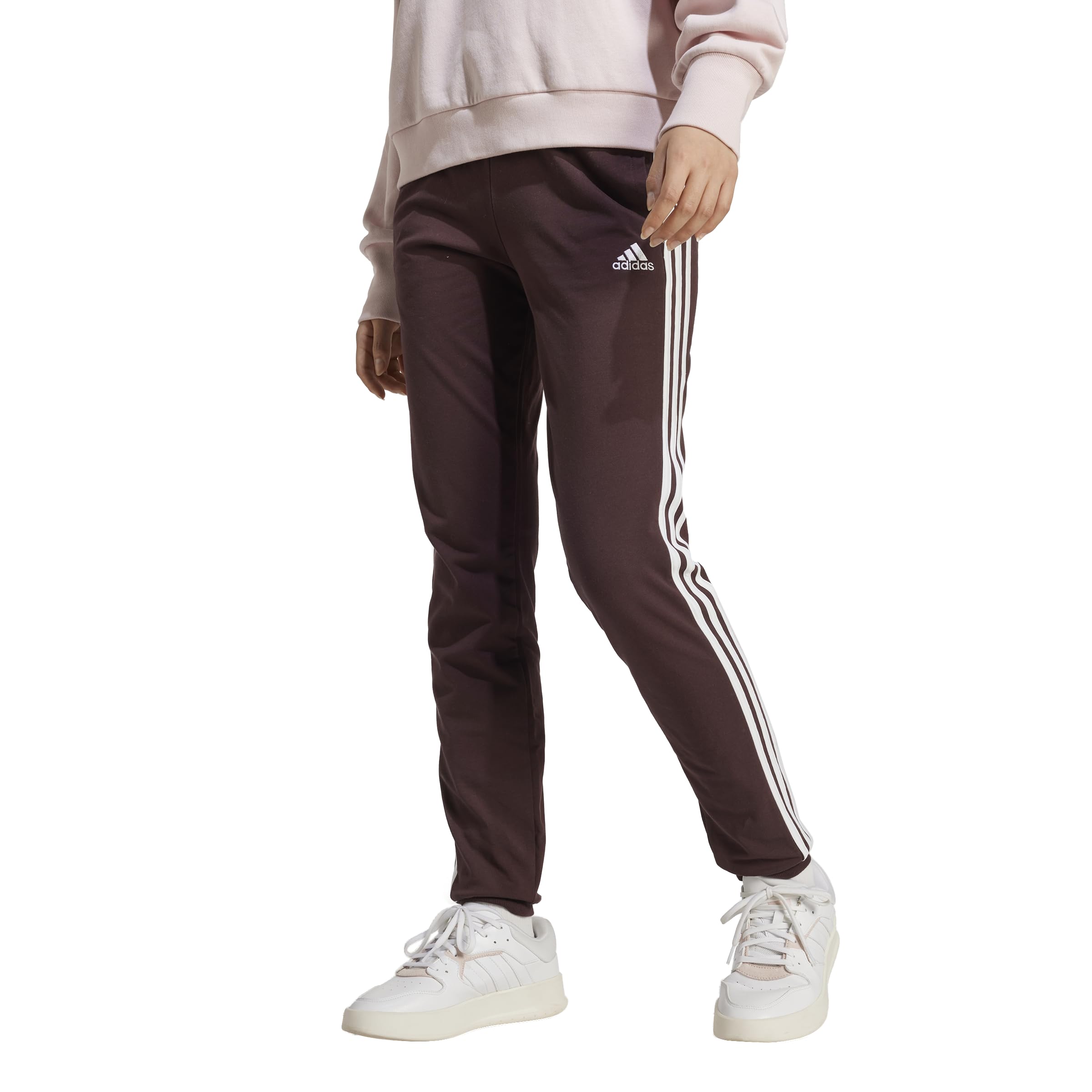 adidas Womens 3-Stripes Drawstring Sweatpants Training Casual - Black
