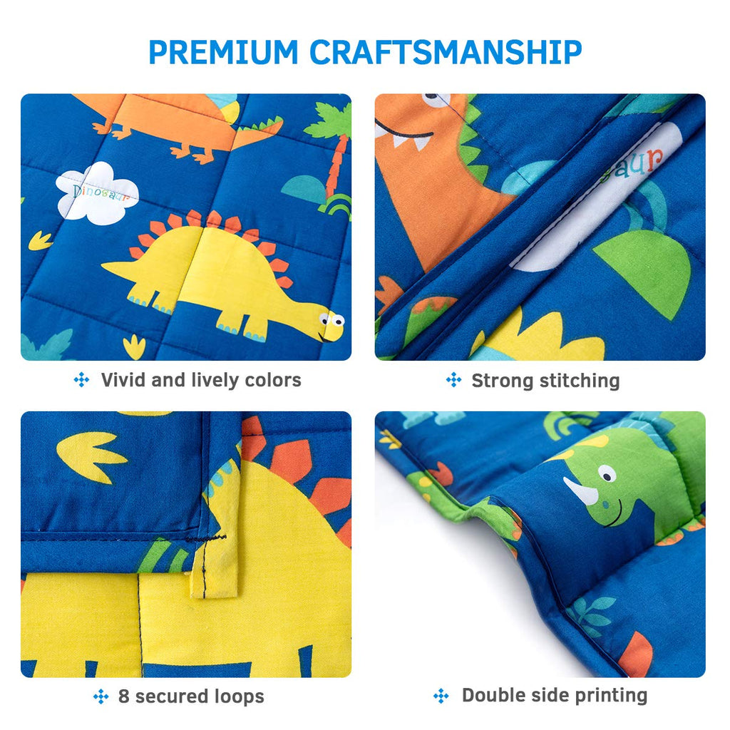 Mr. Sandman Weighted Blanket 3 Pounds Washable, Best for 20-40lb Breathable Cotton Heavy Blanket with Nontoxic Glass Beads - 36" x 48" Cute Cat
